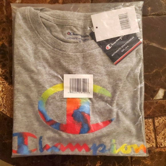 Champion Boys Tie-Dye Script Short Sleeve Tee M NWT - Picture 3 of 3